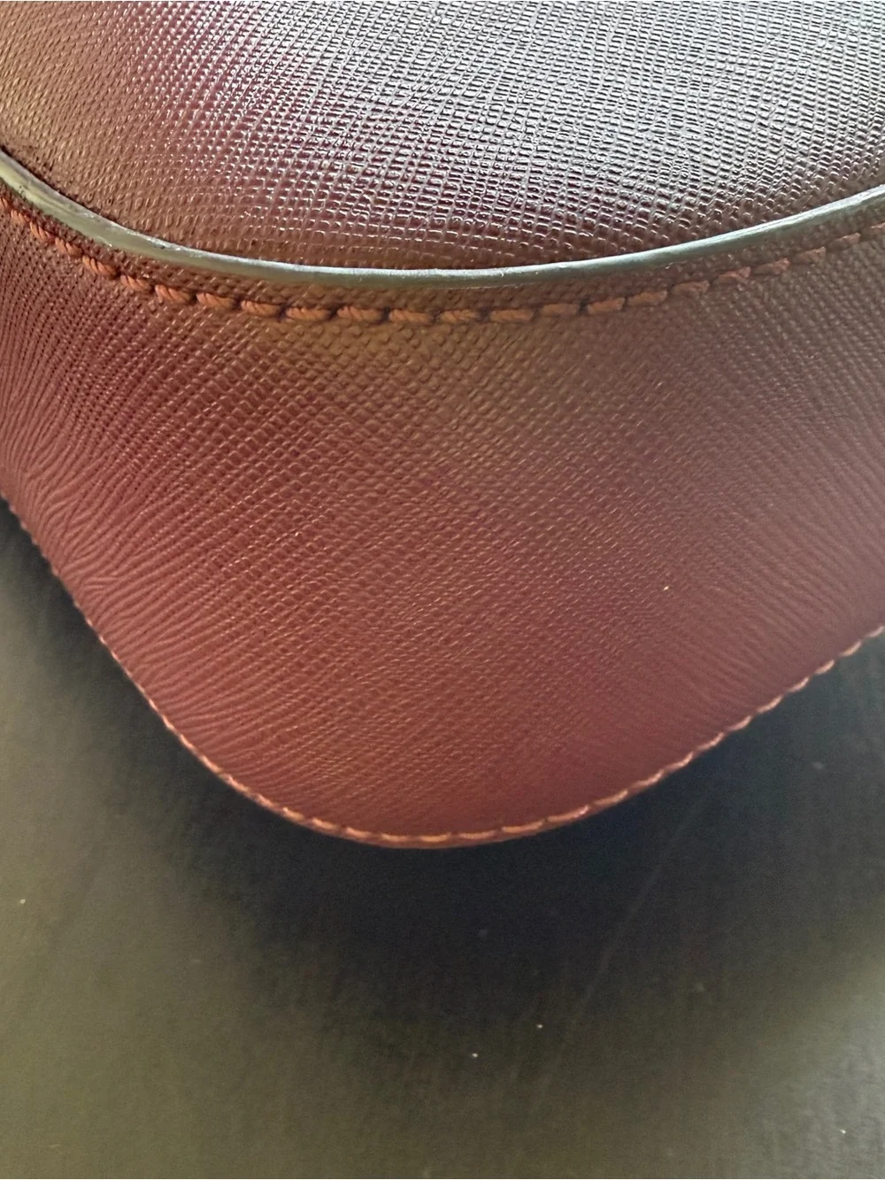 Michael Kors Wine Saffiano Leather Crossbody with Gold Hardware